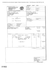 [Sovereign Classic cigarette invoice for Gallaher International Ltd]