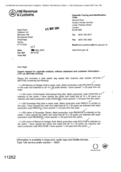 [A Letter from Cigarette Tracing and Identification Team to Nigel Espin Regarding the Urgent Request for Cigarette Analysis, Witness Statement and Customer Information - CTIT Ref: BP37/05]