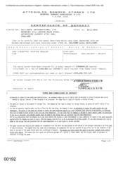 [Certificate of Deposit from Atteshlis Bonded Stores Ltd to Gallaher International Ltd for Mayfair Regular]