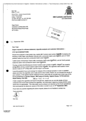 [Letter from Ken Ojo to Nigel Espin regarding urgent request for witness statement, cigarette analysis and customer information]