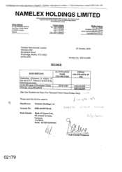 [Invoice from Fadi Gadriel Nammour to Gallaher International Limited for Sovereign Classic Cigarettes]