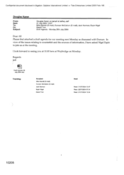 [Email from Karen Douglas, Jeff Jeffery to Mike Barrett, Duncan McCallum, Norman Jack, Nigel Espin, Tom Keevil regarding Draft agenda -Monday 26th July 2004]