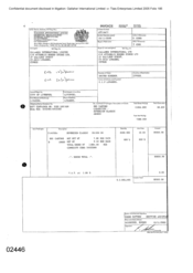 [Invoice from Atteshlis Bonded Stores Ltd to Gallaher International Ltd for Sovereign Classic]