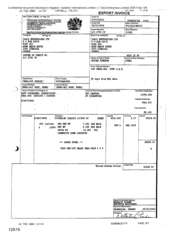 [Invoice from Gallaher International Limited to Tlais Enterprises Ltd by Natalie Clarke regarding Sovereign Classic cigarettes]