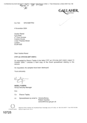 [Letter from Nigel P Espin Varsha Rawal regarding Sharon Tapley's letter CTIT ref ST41/04 dated 13 October 2004]