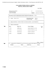 [Gallaher International Limited Travel Application form for Norman Jack regarding visiting Cyprus and Dubai Bonds]