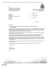 [Letter from Sharon Tapley to Nigel Espin regarding the request for cigarette analysis, witness statement and customer information]