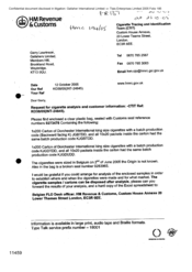 [Letter from Ken Ojo to Garry Lawrinson regarding request for cigarette analysis and customer information]