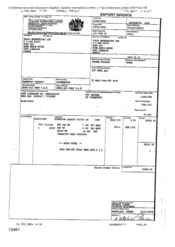 [Export invoice from Tlais Enterprises Ltd regarding Sovereign Classic]