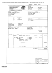 [Invoice from Atteshlis Bonded Stores Ltd on behalf of Gallaher International Limited on 800 Cartons of Sovereign Classic Lights Cigarettes]