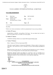 Gallaher International Limited[ Memo from Mike Clark to Norman Jack regarding proposal plans]