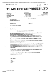 [Letter from Mike Clarke to Norman Jack regarding the request for Slims product for Iran]