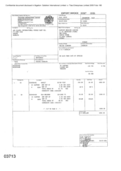 Export invoice of 20 cartons cigars and tobacco