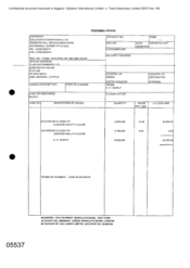 [Profoma Invoice from Gallaher International Ltd to Tlais Enterprises Ltd on Sovereign Classic FF cigarettes]