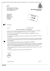 [Letter from Joe Daly to Peter Redshaw regarding request for cigarette analysis and customer information]