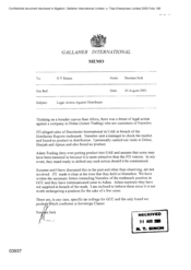 Gallaher International[Memo from Norman Jack to NT Simon regarding legal action against distribution]