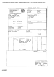 [Invoice from Atteshlis Bonded Stores Ltd on behalf of Gallaher International Limited regarding Sovereign Classic Cigarettes]