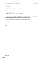 [Email from Elkinton Ann to Norman Jack regarding Consignee Details for Businessman Cigarettes]