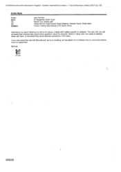 [Email from Norman Jack to Tom Keevil and Jeff Jeffery regarding Ocean Trading International(OTI) South Africa]