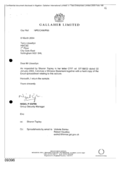 [Letter from Nigel P Espin to Terry Llewellyn regarding an enclosed copy of the excel spreadsheet in relation to seizure as requested by Sharon Tapley]