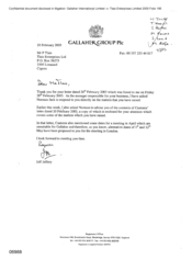 [Letter from Jeff Jeffery to P Tlais in regards to Customs Letter]