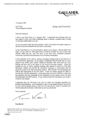 [Letter from Tom Keevil to P Tlais regarding a pontential discontinuance of business relationship]