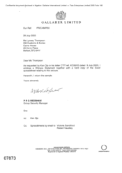 [Letter from PRG Redshaw to Lynsey Thompson regarding witness statement]