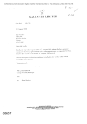 [Letter from PRG Redshaw to P Locks regarding an updated version of excel spreadsheet and witness statement as requested]