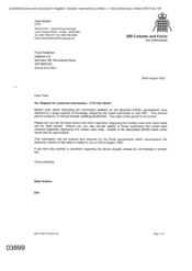 [Letter from Sean Brabon to Peter Redshaw regarding a request for customer information]