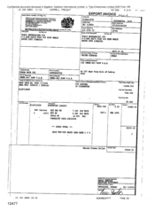 [Invoice from Terri skelton to Gallaher International Limited for 800 carton of cigarattes]