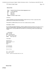 [Email from Christian Wendrich to Baker Barry regarding Modern freight contact]