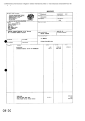 [Invoice from Gallaher International Limited to Tlais Enterprises Ltd for Sovereign Classic cigarettes]