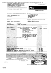 [Bill of Lading from Gallaher International Limited to P & O Nedlloyd Ltd on 800 master cases of cigarettes]