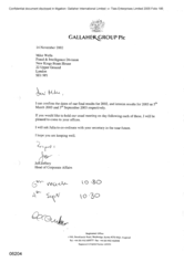 Gallahar Group Plc[Memo from Jeff Jeffery to Mike Wells regarding confirm the dates of our final results]