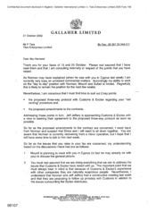 Gallaher Limited [Memo from Tom Keevil to P Tlais regarding proposals with Customs & Excise]