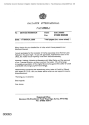 Gallaher International [Memo from Sue James to Fadi Nammour regarding letter of credit for Djibouti]