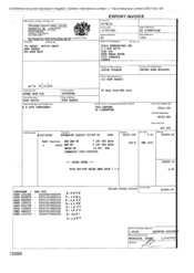 [Export invoice from Gallaher International to I Prior in regards to Sovereign Classic]