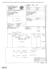 [Invoice from Gallaher International Limited to Atteshlis Bonded Stores Ltd for Sovereign Classic]