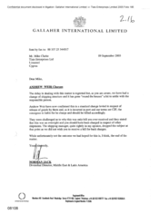 Gallahar International Limited[Memo from Norman Jack to Mike Clarke regarding Adrew Weir Charges]