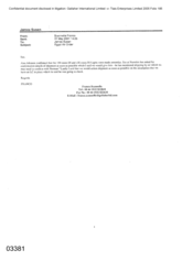 [Letter from Franco Scannella to Susan James regarding Egypt Air order]