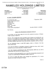 [Letter from Fadi Nammour to Norman BS Jack regarding new warehousing arrangement Jebel Ali]