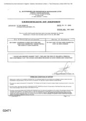 [Certificate of deposit 800 cases sovereign classic gold for Cyprus popular Bank Ltd from Atteshlis bonded stores Ltd]