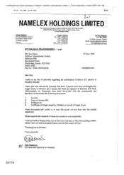 [Letter from Fadi Nammour to Sue James regarding 5 parcels]