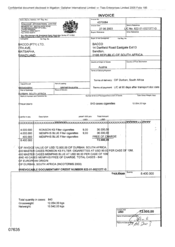 [Invoice from Gallaher International Limited to Bacco Ltd regarding Ronson Filter and Mephis Blue Filter cigarettes]