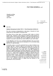 [Letter from Picton Howell LLP to Slaughter and May regarding Gallaher International Limited Tlais Enterprises Limited]