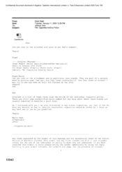 [Email from Nigel Espin to Jeffrys Jane regarding Cigarettes held by police]