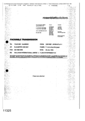 [Letter from Rosenblatt solicitors toSlaughter and May regardingGallaher International Limited -v- Tlais Enterprises PLC]