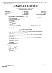 [Letter from Fadi Nammour to Norman BS Jack regarding new shipment for Djibouti]