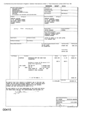 [Invoice from Gallaher International Limited to Namelex Limited on Sovereign Red]