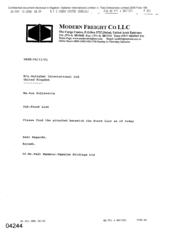 [Letter from Rajesh to Sue Schiavetta regarding stocklist]